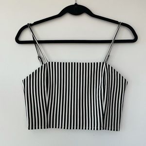 Amuse society black & white crop top - small